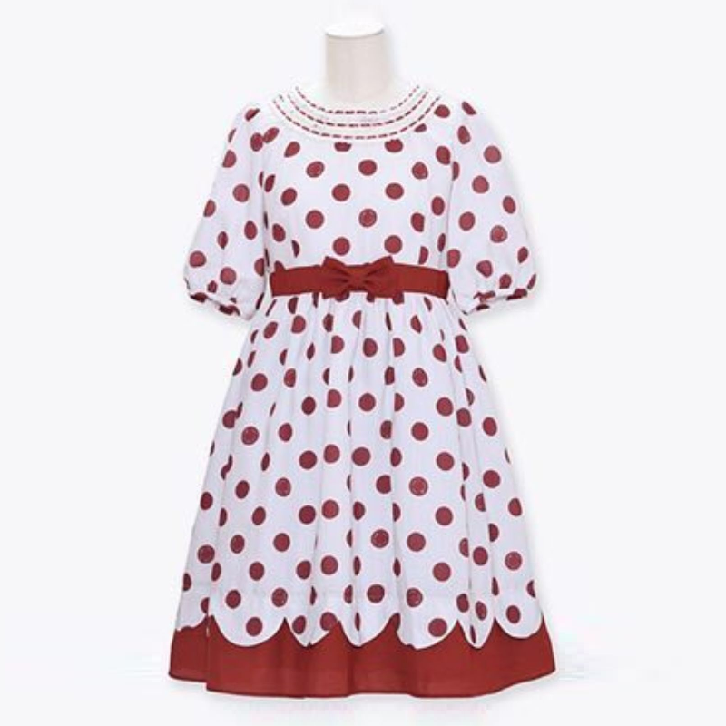 メロディドットスカラップワンピース-Melody BasKet – fraisier on-line