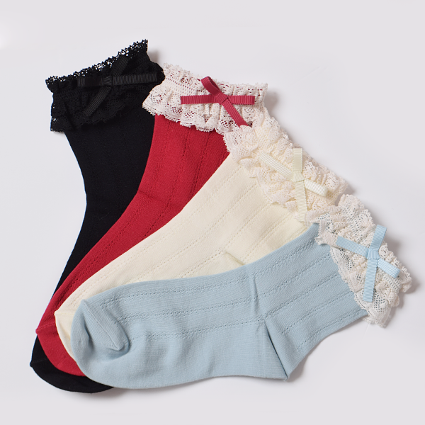 プチリボンレースクルーソックス