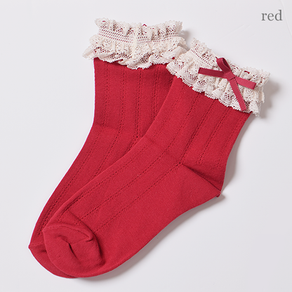 プチリボンレースクルーソックス