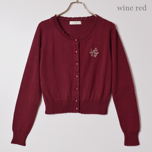 Load image into Gallery viewer, Logo embroidery knit cardigan
