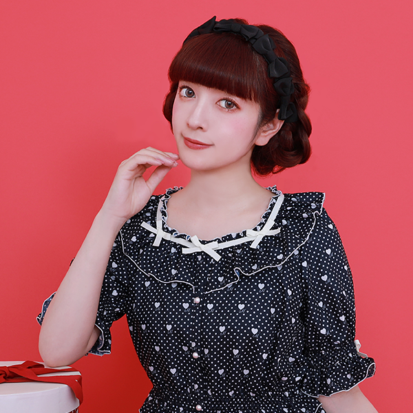 メロディバスケット✖️青木美沙子ちゃんコラボ リボンいっぱいカチューシャ ブラック メロディバスケット✖️青木美沙子ちゃんコラボリボンいっぱい