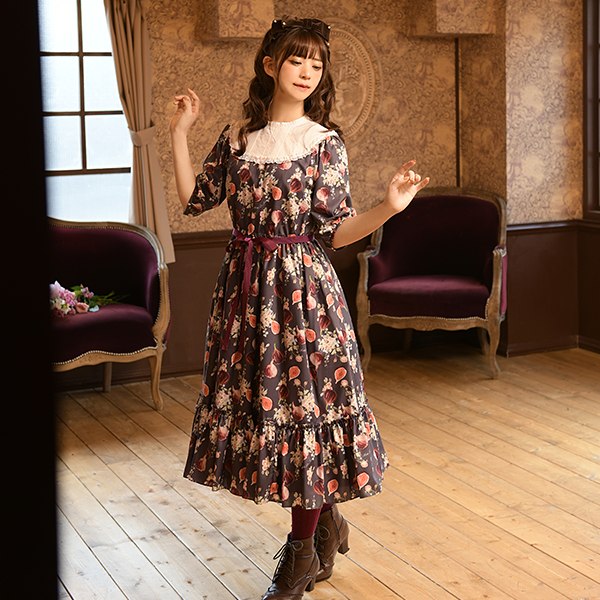 花咲く無花果ワンピース-Melody BasKet(メロディバスケット  