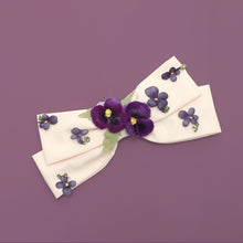 Load image into Gallery viewer, Pansy ribbon clip
