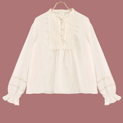 スタンドカラープルオーバーブラウス