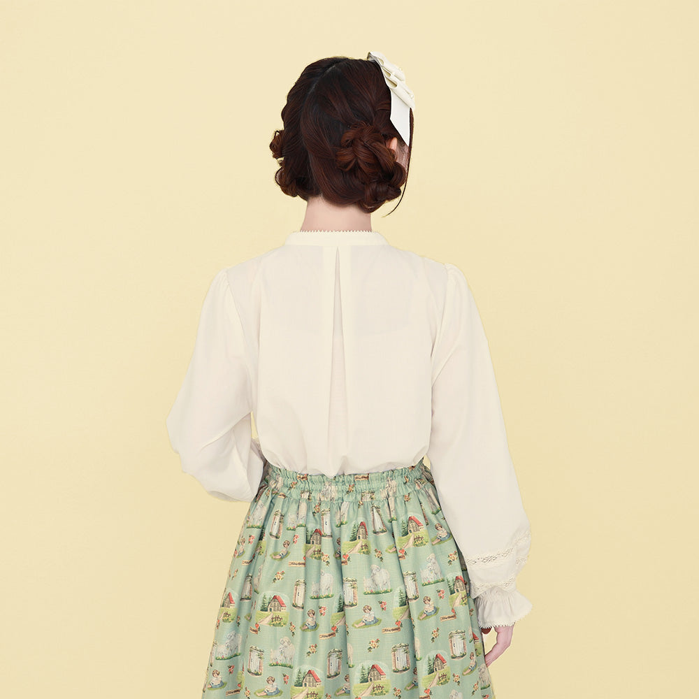 スタンドカラープルオーバーブラウス