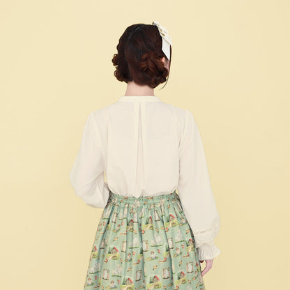 スタンドカラープルオーバーブラウス