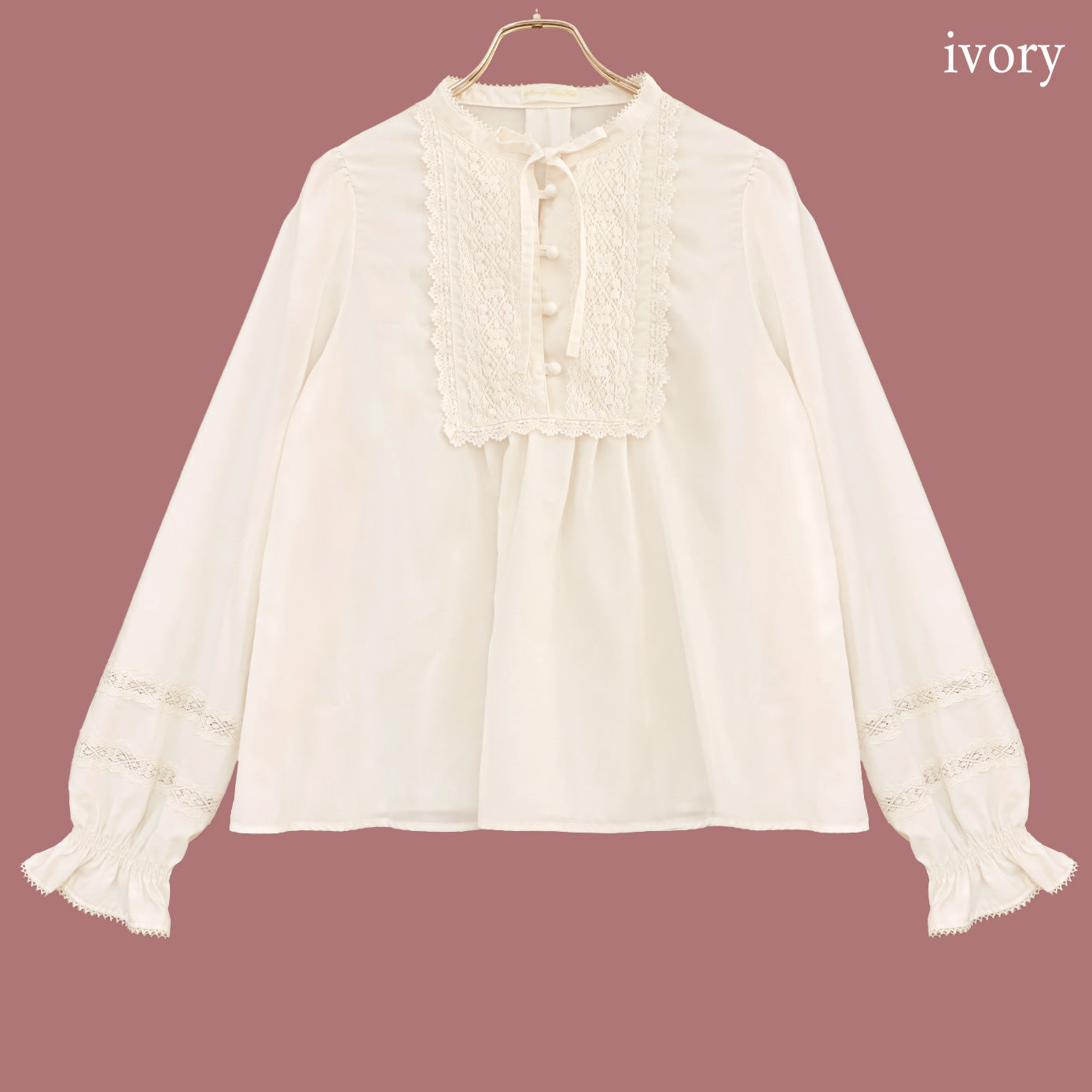 スタンドカラープルオーバーブラウス