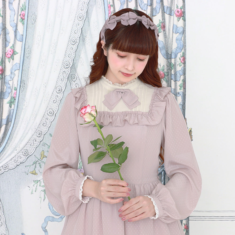 メロディバスケット Shiny dot dress Lサイズ グレー Melody BasKet / Shiny dot dress M グレー H-25-12-22-008-LO-OP-KB