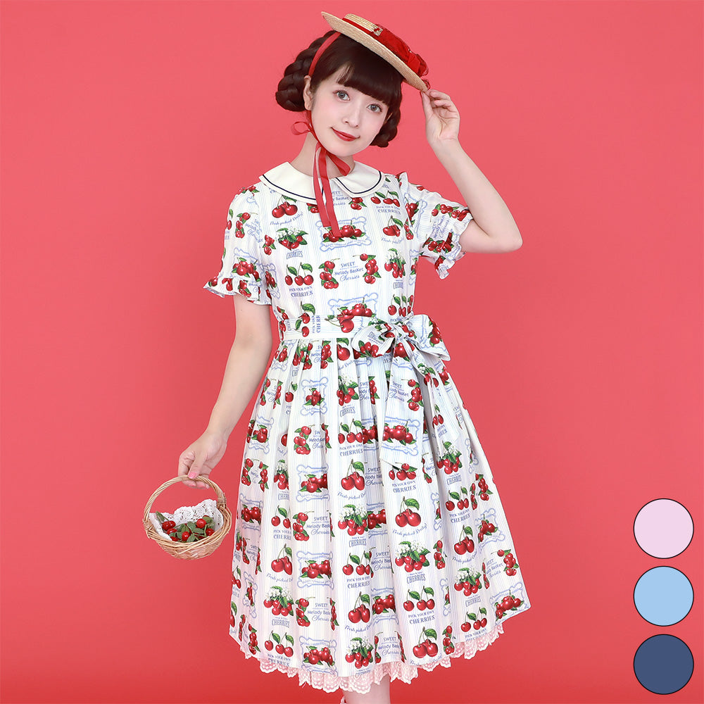 Fresh Cherry襟付きワンピース