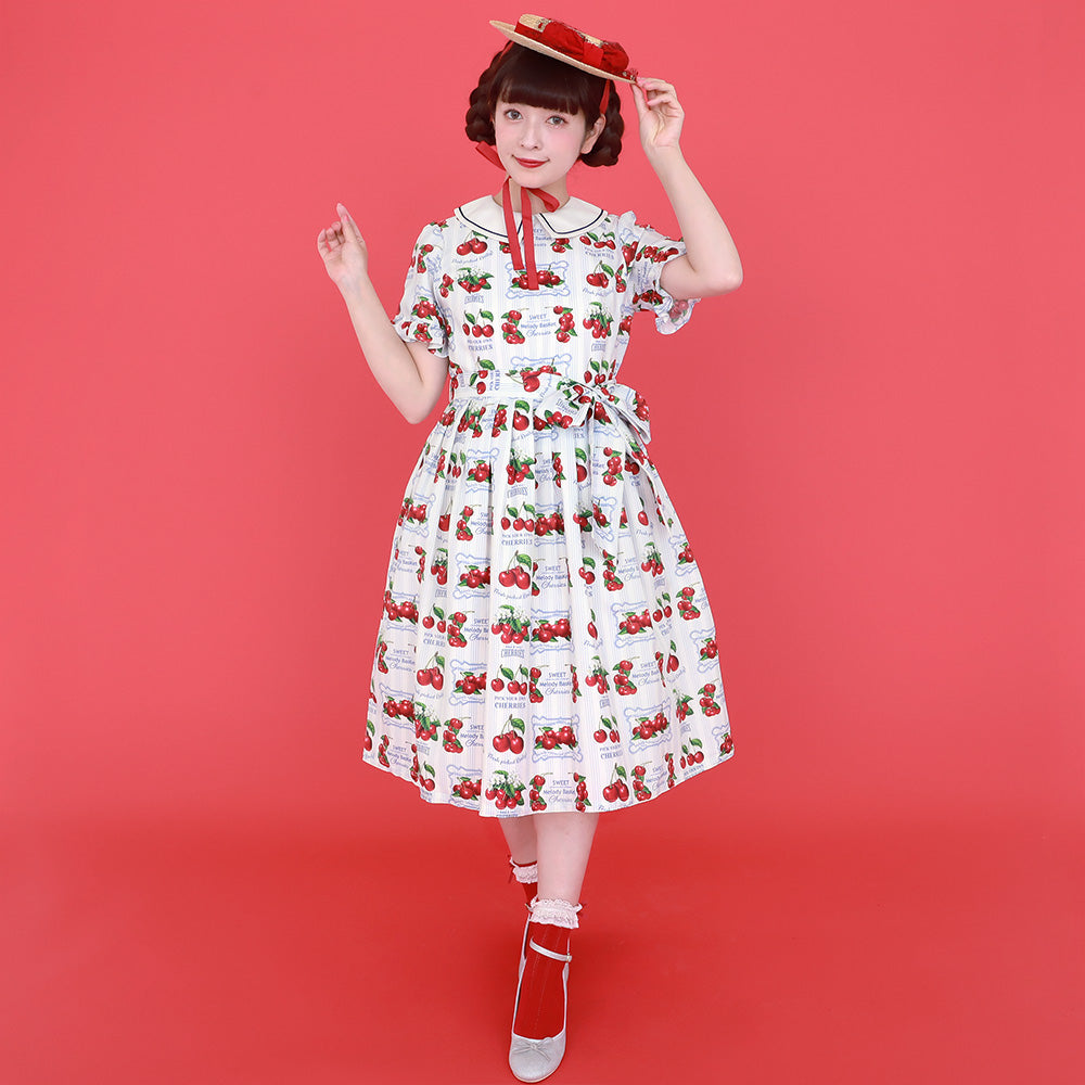Fresh Cherry襟付きワンピース